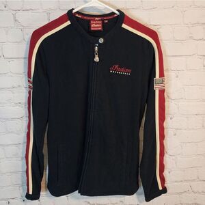 Men's Indian Motorcycle Black & Red Jacket, Size Medium